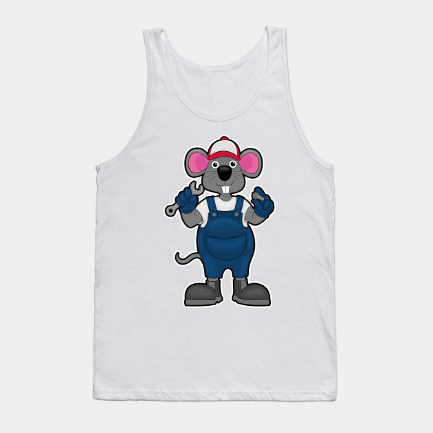 Mouse as Mechanic with Screw & Spanner Tank Top by Markus Schnabel